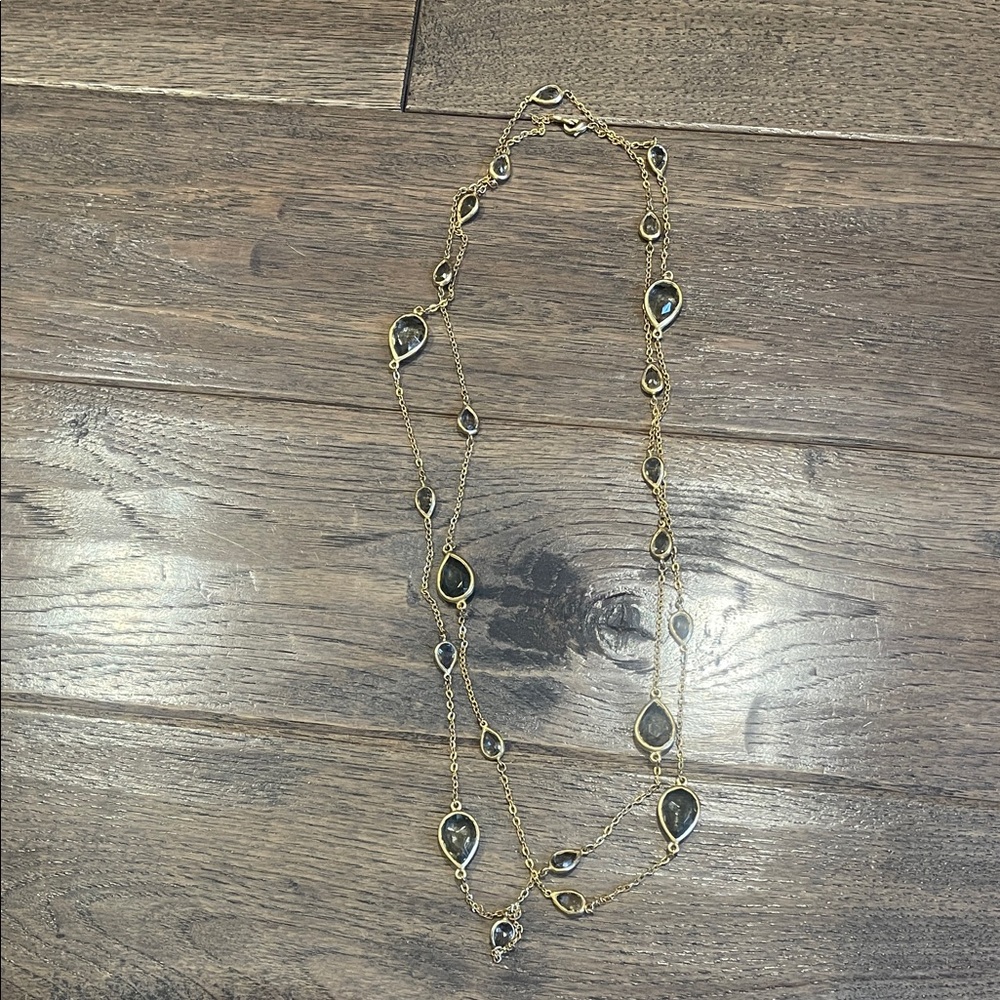 Chic Gold and Black Teardrop Necklace